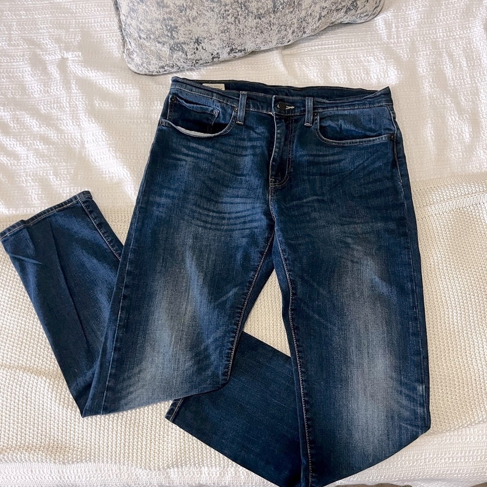 Levi's Men Washed Blue Straight Jeans Classic Fit